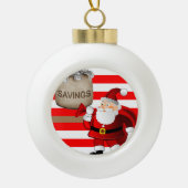 Kerstkeramisch Ornament, Kerstman Keramische Bal Ornament (Voorkant)