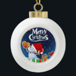 Kerstkeramisch Ornament, pretkerst Keramische Bal Ornament<br><div class="desc">Keramische kerstbal versiering decorate je mooie kerstboom met een soort aangepast versieringsmiddel. Iets voor iedereen, Maria lurdis afonso, https://www.zazzle.com/succeedinbeautybarb</div>