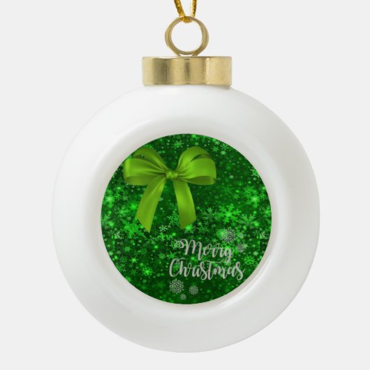 Kerstkeramisch Ornament, pretkerst Keramische Bal Ornament (Voorkant)
