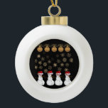 Kerstkeramisch Ornament, Snowman Keramische Bal Ornament<br><div class="desc">Keramische kerstbal versiering decorate je mooie kerstboom met een soort aangepast versieringsmiddel. Iets voor iedereen,  Maria lurdis afonso,  https://www.zazzle.com/succeedinbeautybarb</div>