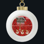 Kerstkeramisch Ornament, Snowman Keramische Bal Ornament<br><div class="desc">Keramische kerstbal versiering decorate je mooie kerstboom met een soort aangepast versieringsmiddel. Iets voor iedereen,  Maria lurdis afonso,  https://www.zazzle.com/succeedinbeautybarb</div>
