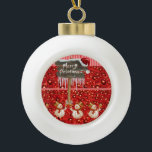 Kerstkeramisch Ornament, Snowman Keramische Bal Ornament<br><div class="desc">Keramische kerstbal versiering decorate je mooie kerstboom met een soort aangepast versieringsmiddel. Iets voor iedereen,  Maria lurdis afonso,  https://www.zazzle.com/succeedinbeautybarb</div>