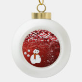 Kerstkeramisch Ornament, Snowman Keramische Bal Ornament (Voorkant)