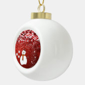 Kerstkeramisch Ornament, Snowman Keramische Bal Ornament (Rechts)