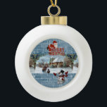 Kerstkeramisch Ornament, Snowman Keramische Bal Ornament<br><div class="desc">Keramische kerstbal versiering decorate je mooie kerstboom met een soort aangepast versieringsmiddel. Iets voor iedereen,  Maria lurdis afonso,  https://www.zazzle.com/succeedinbeautybarb</div>