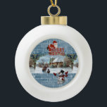 Kerstkeramisch Ornament, Snowman Keramische Bal Ornament<br><div class="desc">Keramische kerstbal versiering decorate je mooie kerstboom met een soort aangepast versieringsmiddel. Iets voor iedereen,  Maria lurdis afonso,  https://www.zazzle.com/succeedinbeautybarb</div>