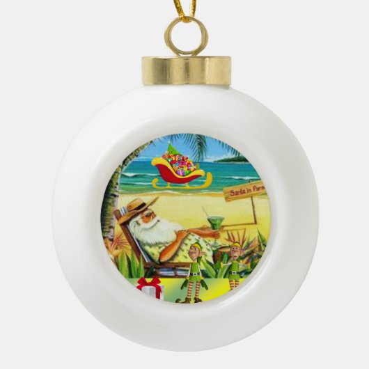 Kerstkeramisch Ornament, zomerkerstkerstkerstkerst Keramische Bal Ornament (Voorkant)