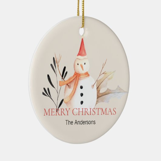  kerstkeramische feestdag Snowman Keramisch Ornament (Rechts)
