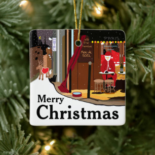 Kerstkeramische kerstkeramiek in Parijs Keramisch Ornament