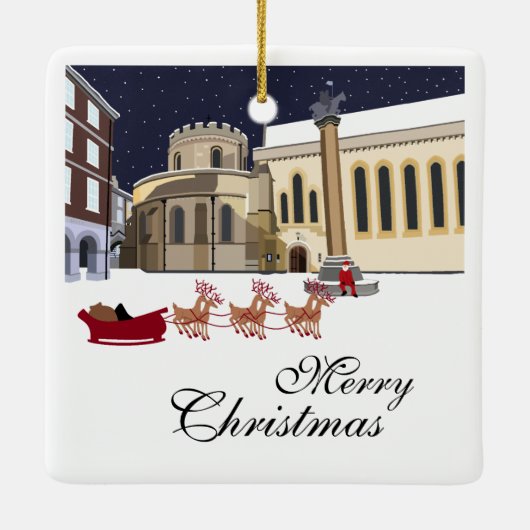 Kerstkeramische kerstversiering in Londen Keramisch Ornament (Achterkant)