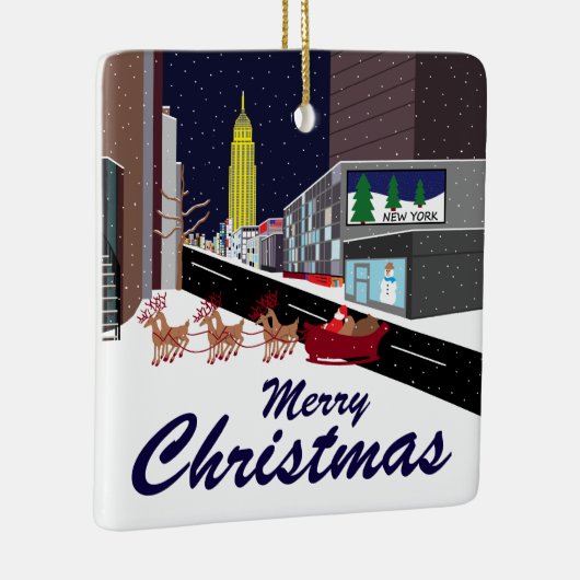 Kerstkeramische kerstversiering in New York Keramisch Ornament (Rechts)