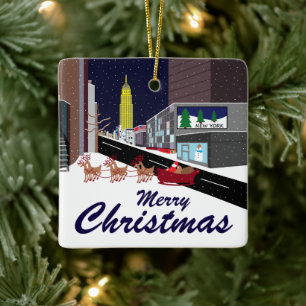 Kerstkeramische kerstversiering in New York Keramisch Ornament