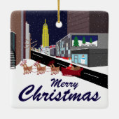 Kerstkeramische kerstversiering in New York Keramisch Ornament (Achterkant)