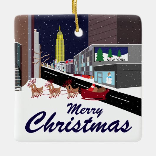 Kerstkeramische kerstversiering in New York Keramisch Ornament (Voorkant)