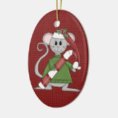Kerstkeramische kerstversiering met keramische mui keramisch ornament (Links)