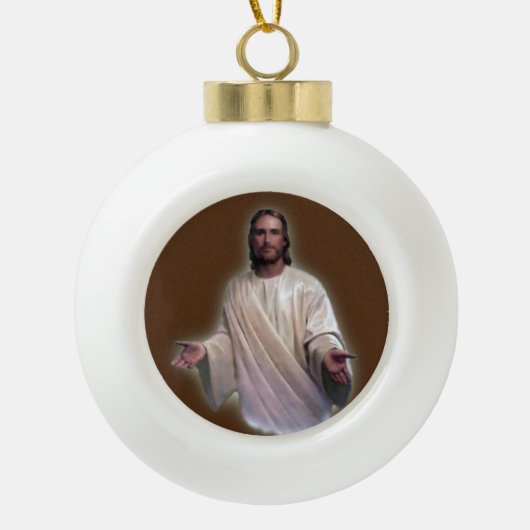 Kerstkeramische pleisters, Jezus Christus Keramische Bal Ornament (Voorkant)