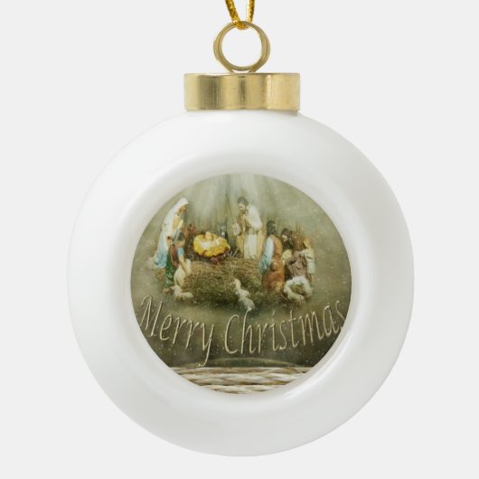 Kerstkeramische pleisters, Jezus Christus Keramische Bal Ornament (Voorkant)