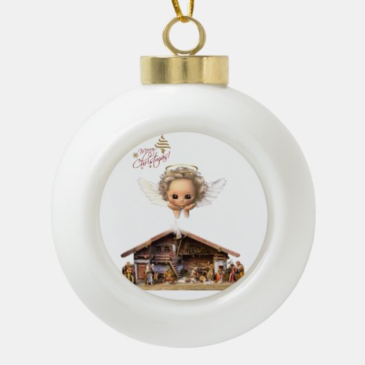 Kerstkeramische pleisters, Jezus Christus Keramische Bal Ornament (Voorkant)