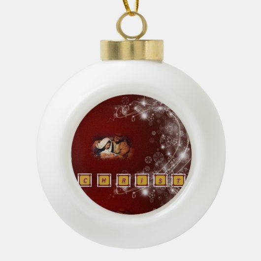 Kerstkeramische pleisters, Jezus Christus Keramische Bal Ornament (Voorkant)