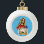 Kerstkeramische pleisters, Jezus Christus Keramische Bal Ornament<br><div class="desc">Keramische kerstbal versiering decorate je mooie kerstboom met een soort aangepast versieringsmiddel. Iets voor iedereen,  Maria lurdis afonso,  https://www.zazzle.com/succeedinbeautybarb</div>