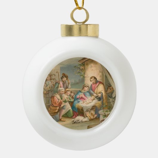 Kerstkeramische pleisters, Jezus Christus Keramische Bal Ornament (Voorkant)