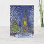 Kerstkerk Feestdagen Kaart (Voorkant)