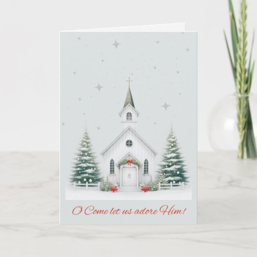 Kerstkerk Kerstkaart Kaart (Voorkant)