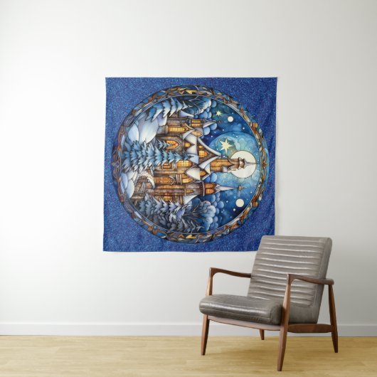 Kerstkerk Tapestry Wandkleed (In Situ (horizontaal))