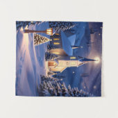 Kerstkerk Tapestry Wandkleed (Voorkant (horizontaal))