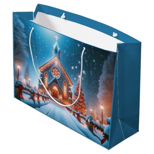 kerstkerkcadeau groot cadeauzakje (Achterkant Gekanteld)