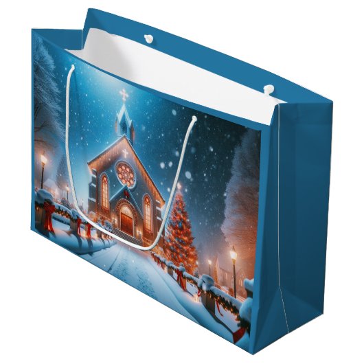 kerstkerkcadeau groot cadeauzakje (Voorkant Gekanteld)