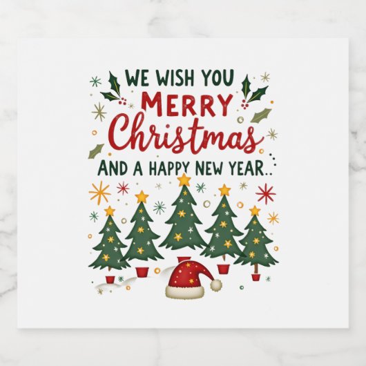 Kerstkerkerkerkerkerkerkerkerkerkerkerkerkerkerker Sparkling Wijnetiket (Enkel label)