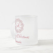 kerstkerkers matglas koffiemok (Voorkant links)