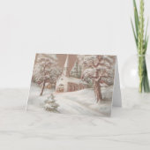 Kerstkerkkerk Feestdagen Kaart (Voorkant)