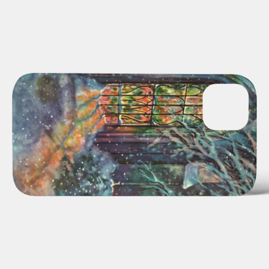 Kerstkerkkerk met Glas in lood raam Case-Mate iPhone Case (Achterkant (horizontaal))