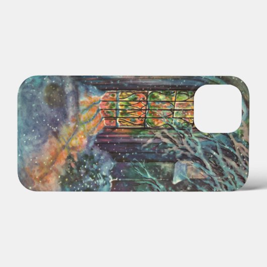 Kerstkerkkerk met Glas in lood raam Case-Mate iPhone Case (Achterkant (horizontaal))