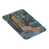 Kerstkerkkerk met Glas in lood raam Magneet (Rechterzijde)