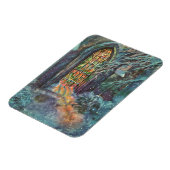 Kerstkerkkerk met Glas in lood raam Magneet (Linkerzijde)