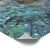 Kerstkerkkerk met Glas in lood raam Poster (Hoek)