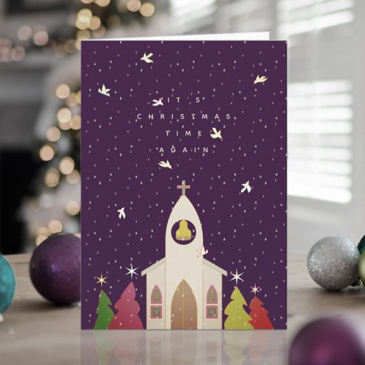 Kerstkerkkerstkaart Feestdagen Kaart