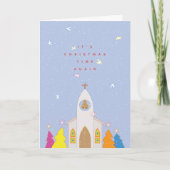 Kerstkerkkerstkaart Feestdagen Kaart (Voorkant)