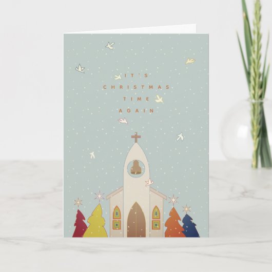 Kerstkerkkerstkaart Feestdagen Kaart (Voorkant)