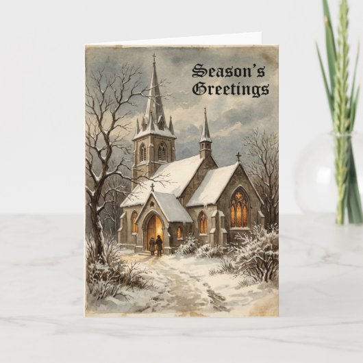 Kerstkerkscènekaart Kaart (Voorkant)