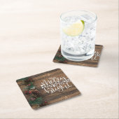 Kerstkerkwout, Bright Rustisch Land Wood Kartonnen Onderzetters (Insitu)