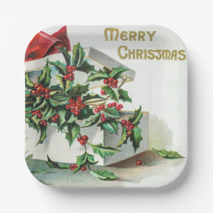 Kerstkersen kunst met wensen papieren bordje