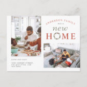 Kerstkersen met twee foto's: New Home Moving Aankondigingskaart (Voorkant)