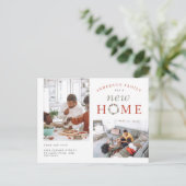 Kerstkersen met twee foto's: New Home Moving Aankondigingskaart (Staand voorkant)