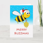 Kerstkersmakreel Buzzmas Bee met Honey Ornament Kaart (Voorkant)