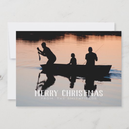 Kerstkerst bij het Rustic Lake Canoe Feestdagenkaart (Voorkant)