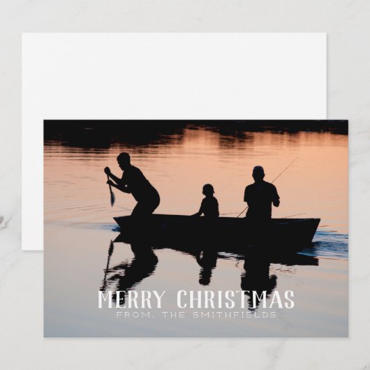 Kerstkerst bij het Rustic Lake Canoe Feestdagenkaart (Voorkant / Achterkant)